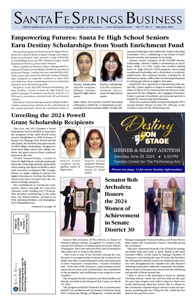 thumbnail of May – June 2024 Santa Fe Springs Chamber Newspaper